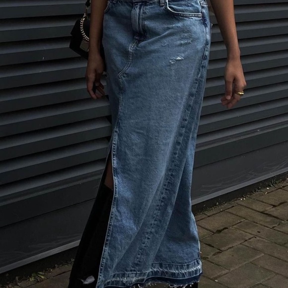 Brand New Zara S maxi skirt denim - Picture 1 of 2